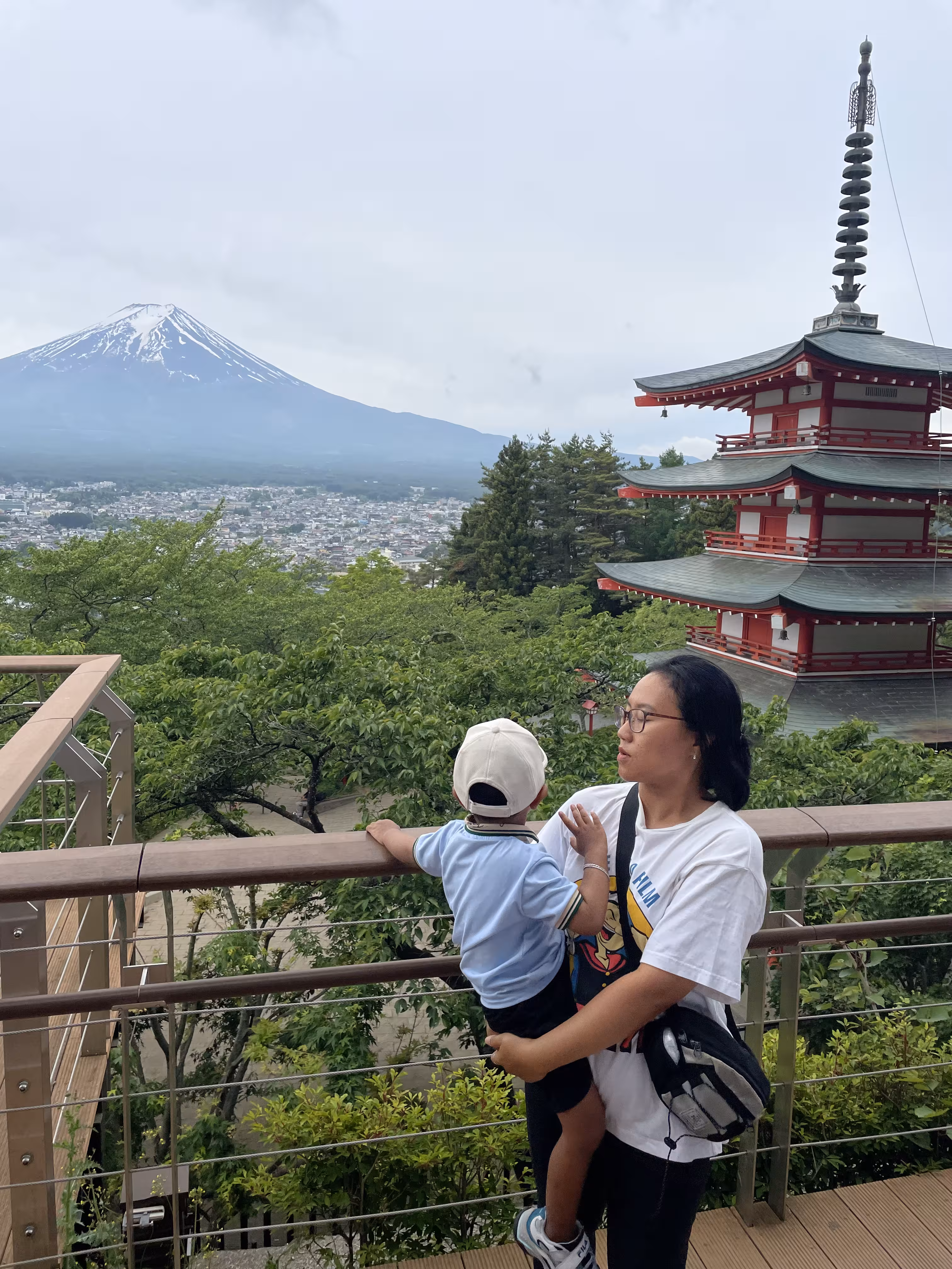 Wife and son at Mt.Fuji.