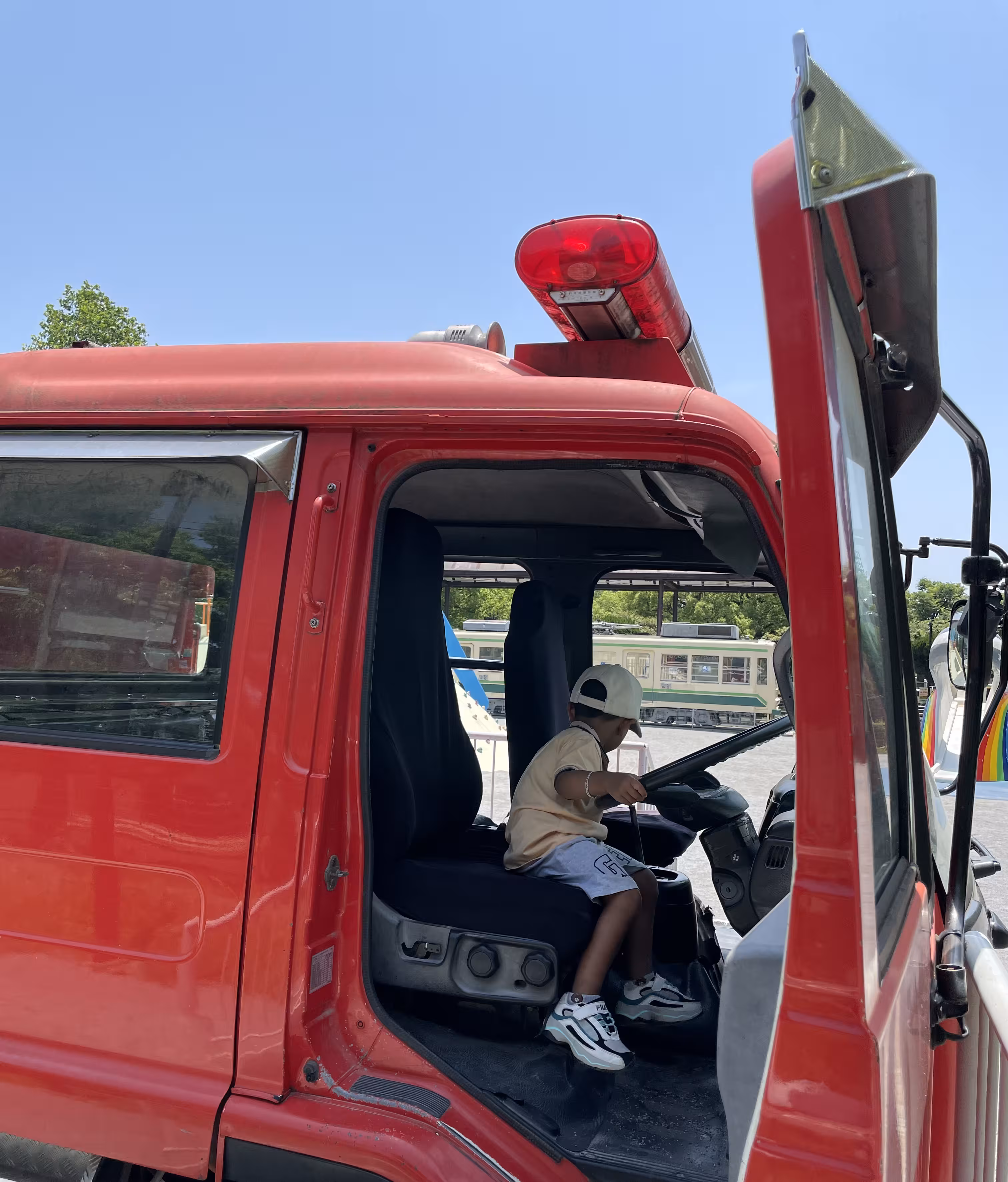 Firetruck at the playground.
